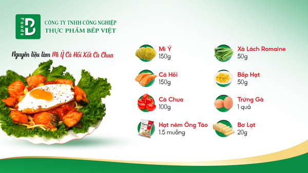 Mì Ý cá hồi xốt cà chua