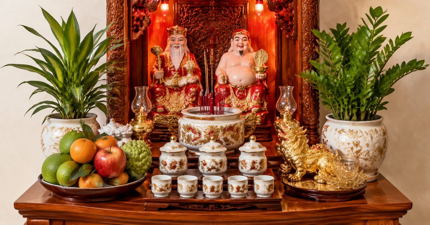 cách bày bàn thờ Thần Tài