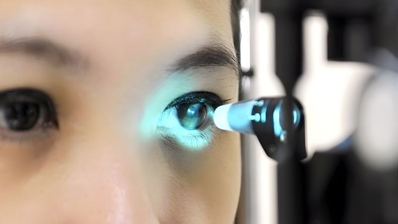 Đánh giá độ dày và bề mặt giác mạc bằng ánh sáng sinh hiển vi.