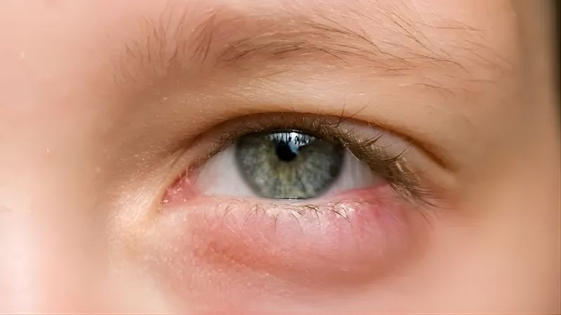 Giả mạc cọ xát liên tục vào giác mạc gây trầy xước, đau nhức và kích thích mắt sưng nề nghiêm trọng