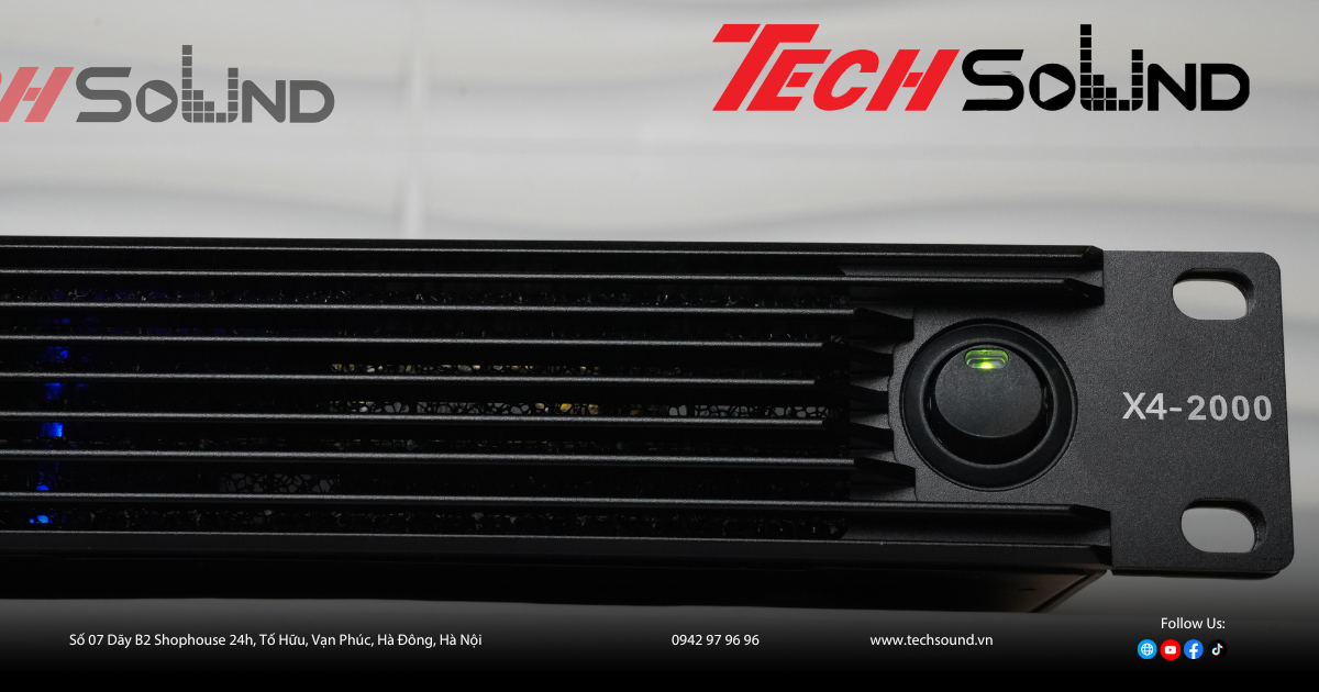 Đánh giá cục đẩy TechSound X4-2000: sức mạnh 4 kênh trong thân 1U
