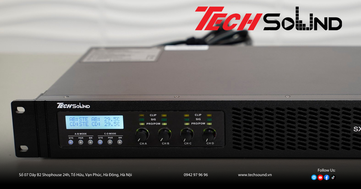 Đánh giá TechSound SX4080: Sức mạnh 4 kênh Class D phiên bản 2025