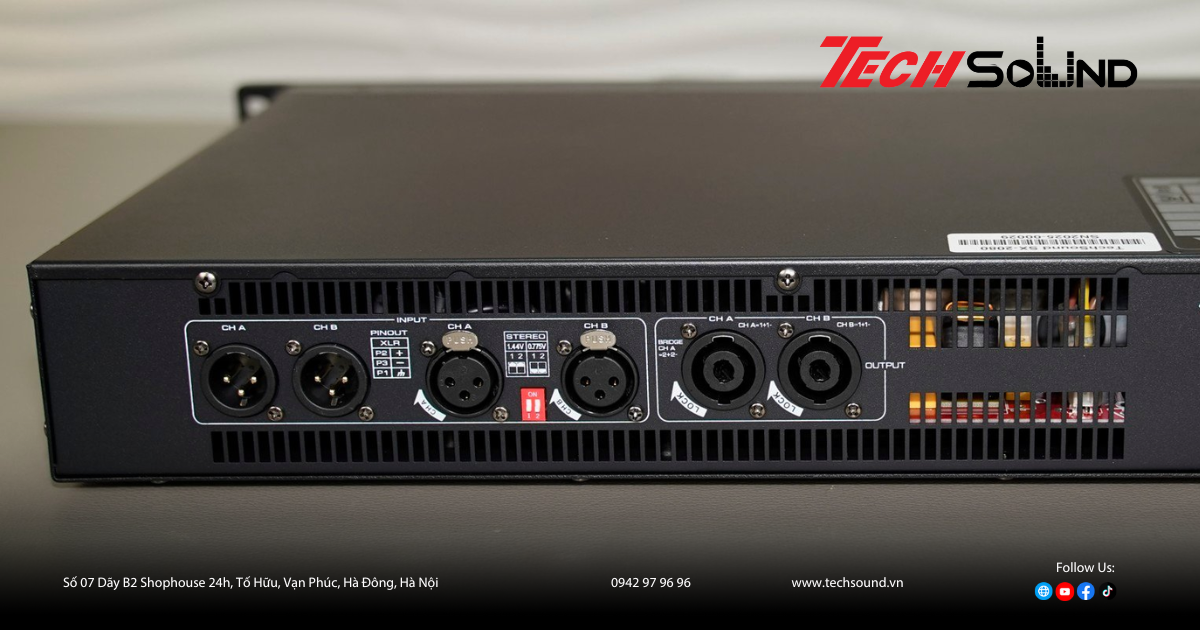 Techsound SX2080 – Cục đẩy 2 kênh Class D thế hệ mới đáng sở hữu năm 2025