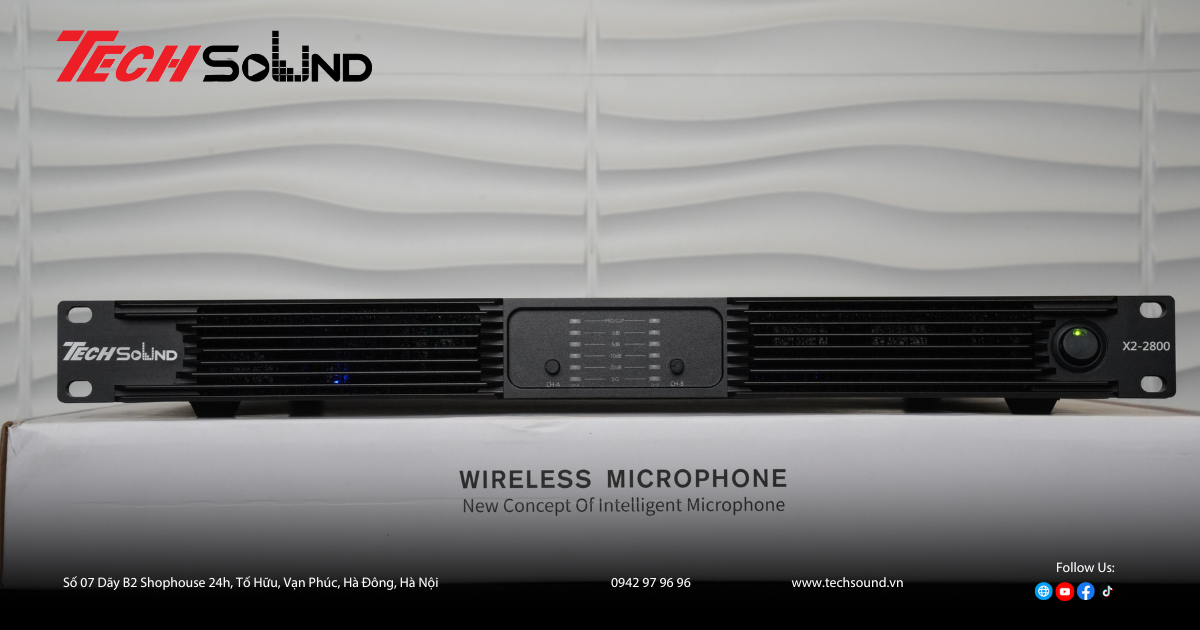 Đánh giá chi tiết cục đẩy 2 kênh 1U ClassD Techsound X2-2800