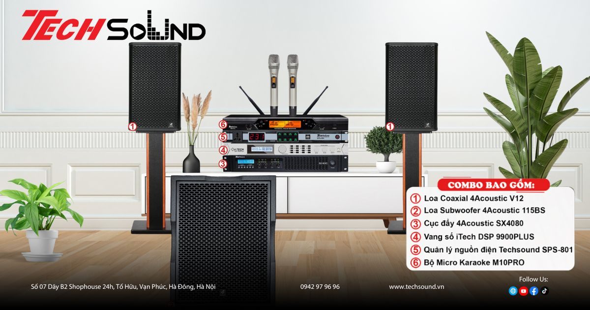 Top 3 dàn karaoke sử dụng loa coaxial 4Acoustic V-Series đáng mua nhất 2026