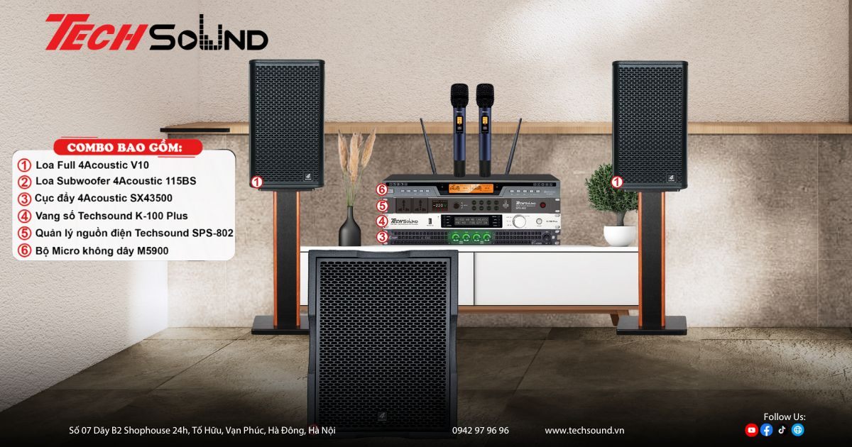 Top 3 dàn karaoke sử dụng loa coaxial 4Acoustic V-Series đáng mua nhất 2026