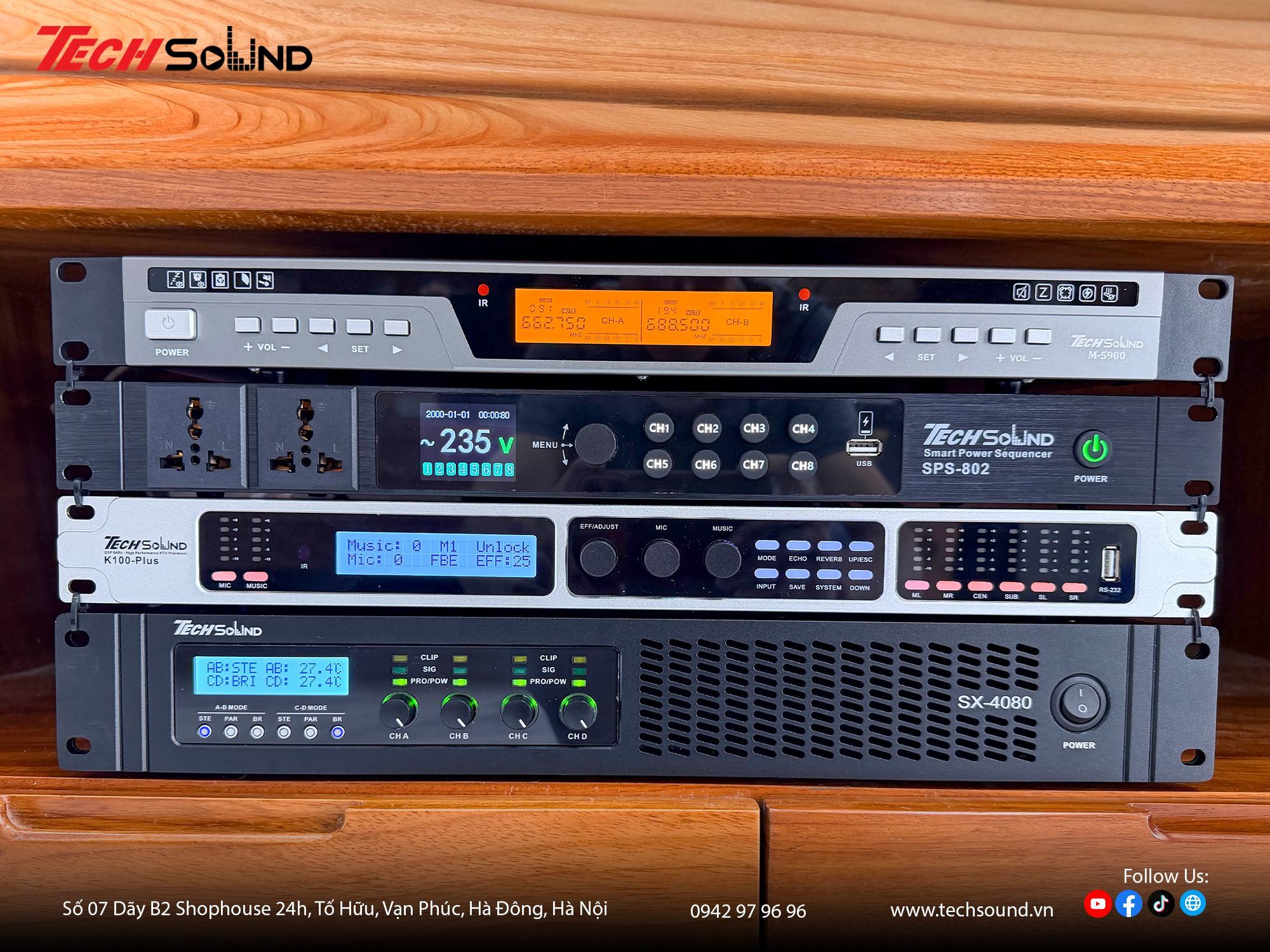 cục đẩy 4 kênh ClassD Techsound SX4080 2