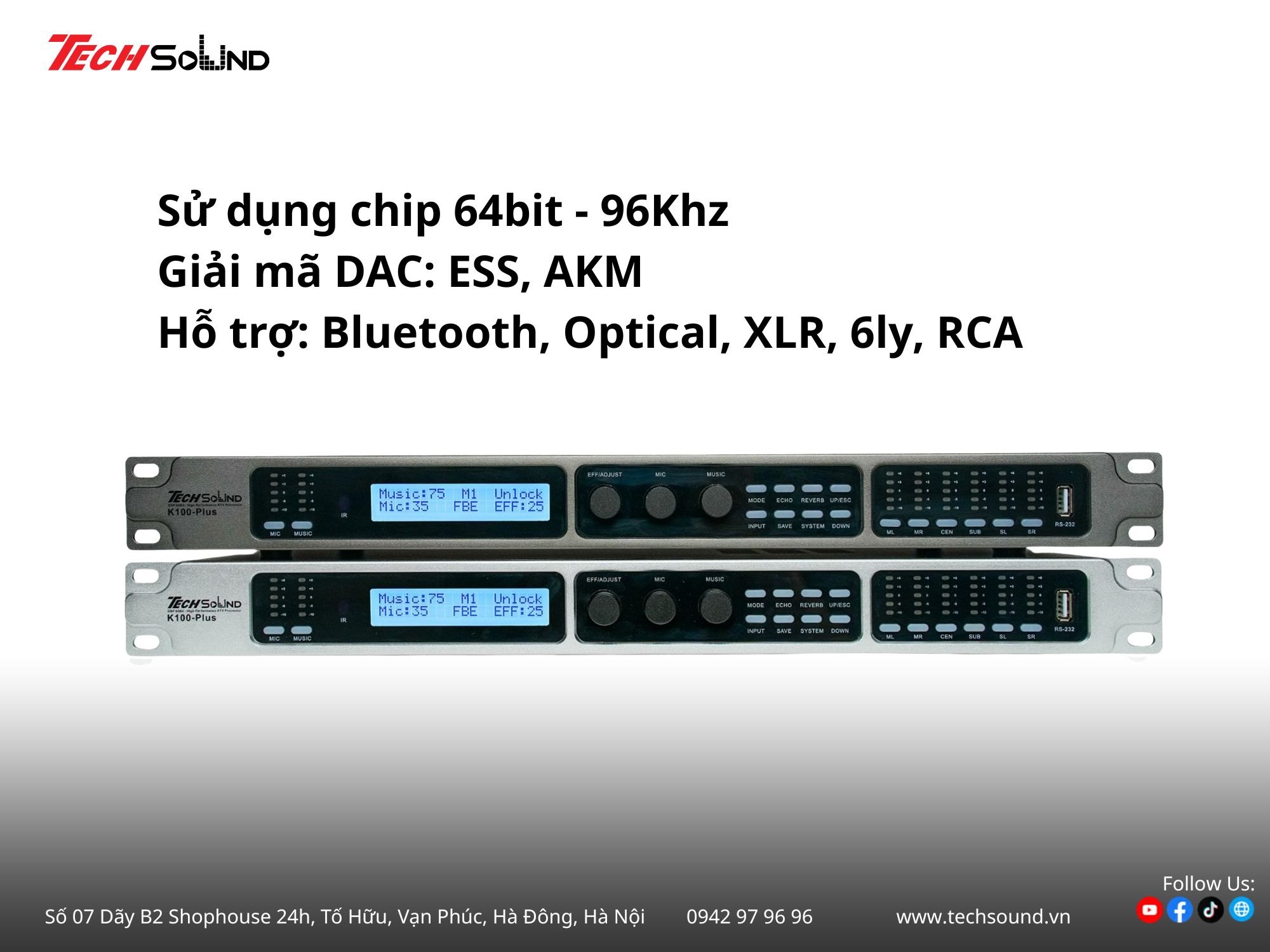 vang số cao cấp Techsound K100 Plus ver2 1