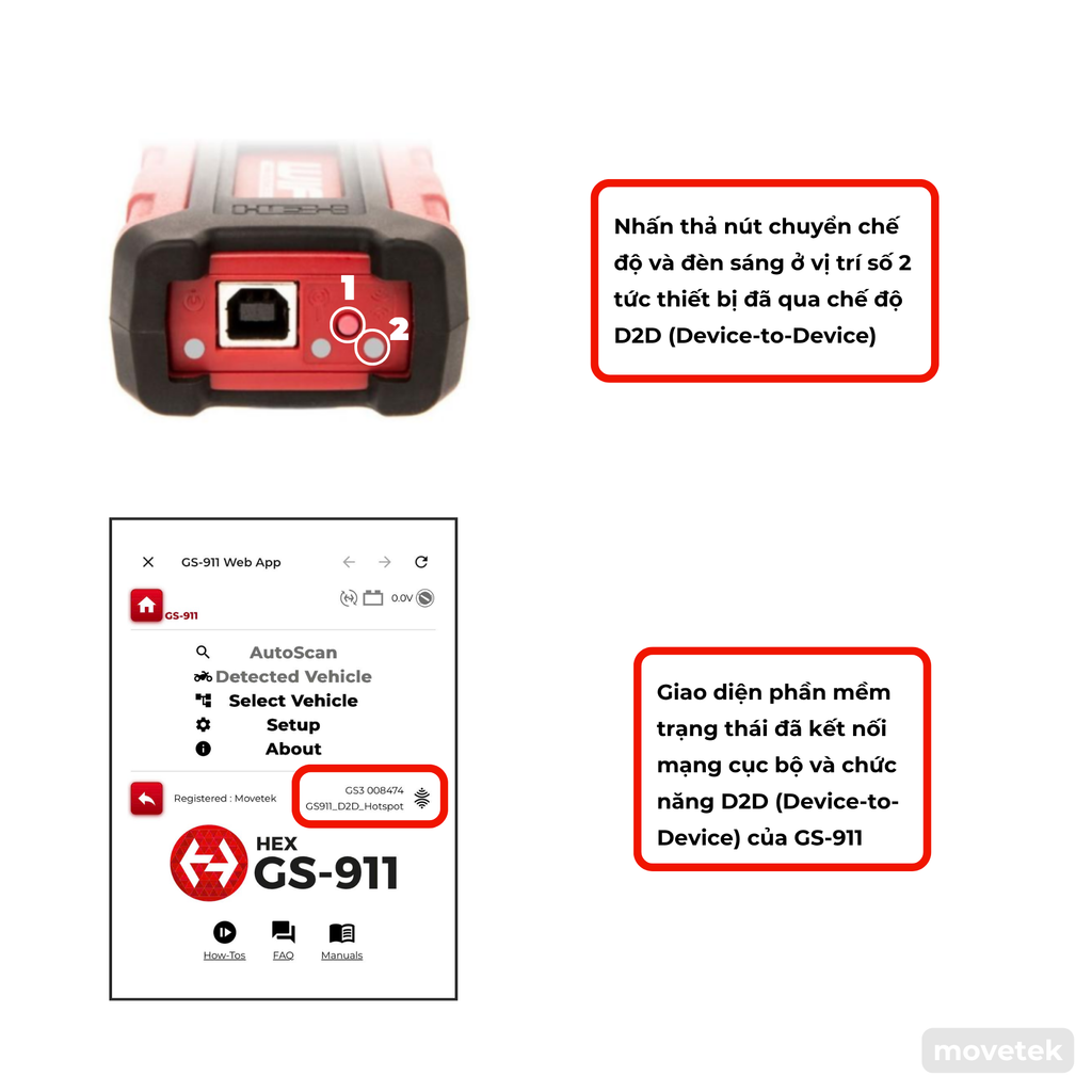 Chuyển trạng thái kết nối của thiết bị GS-911 Wifi