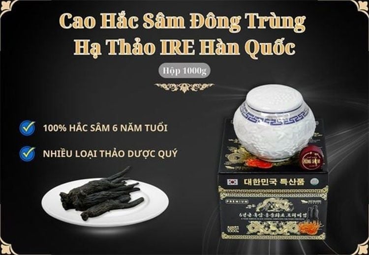 Hắc sâm kết hợp đông trùng hạ thảo tạo nên sản phẩm nâng cao sức khỏe toàn diện, hiệu quả