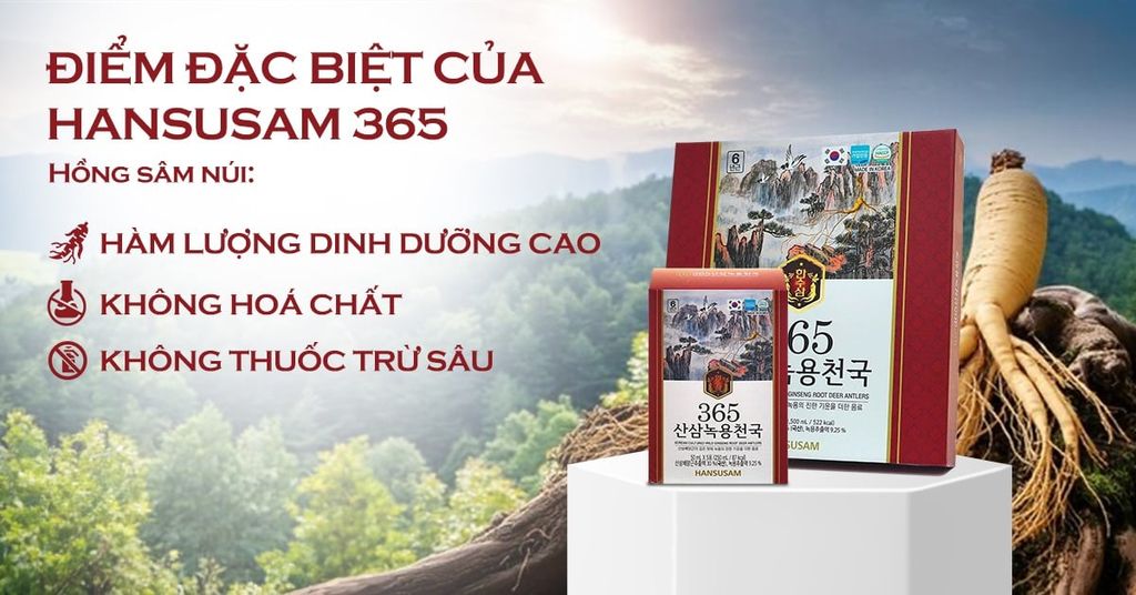 Nước Hồng Sâm Nhung Hươu 365 Hansusam Hàn Quốc