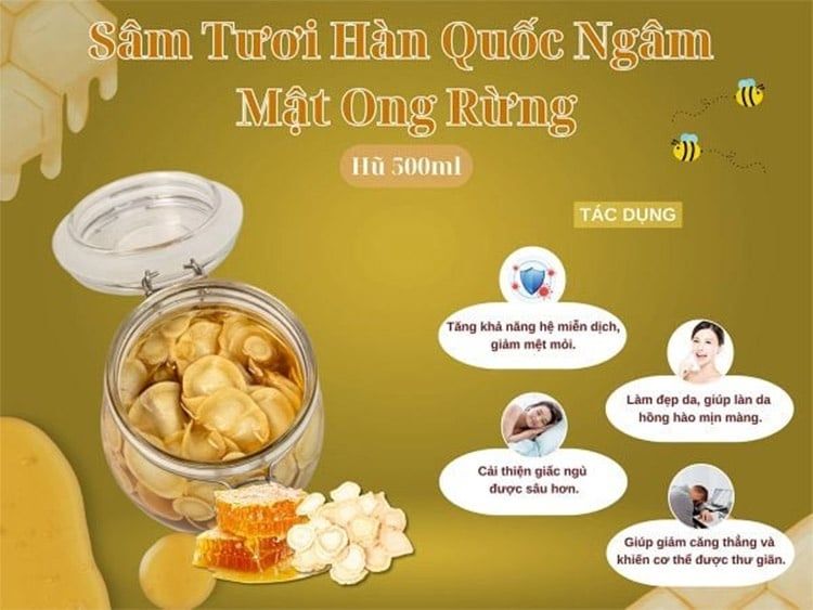 Sâm tươi Hàn Quốc ngâm mật ong rừng