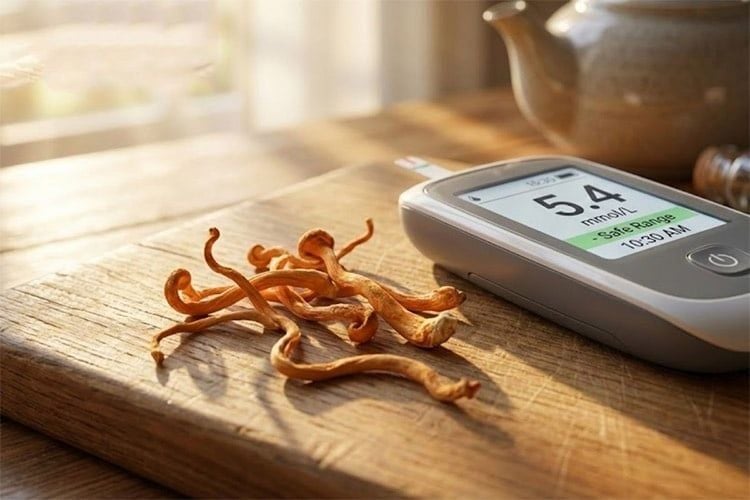 Đông Trùng Hạ Thảo giúp hỗ trợ giảm đường huyết tự nhiên