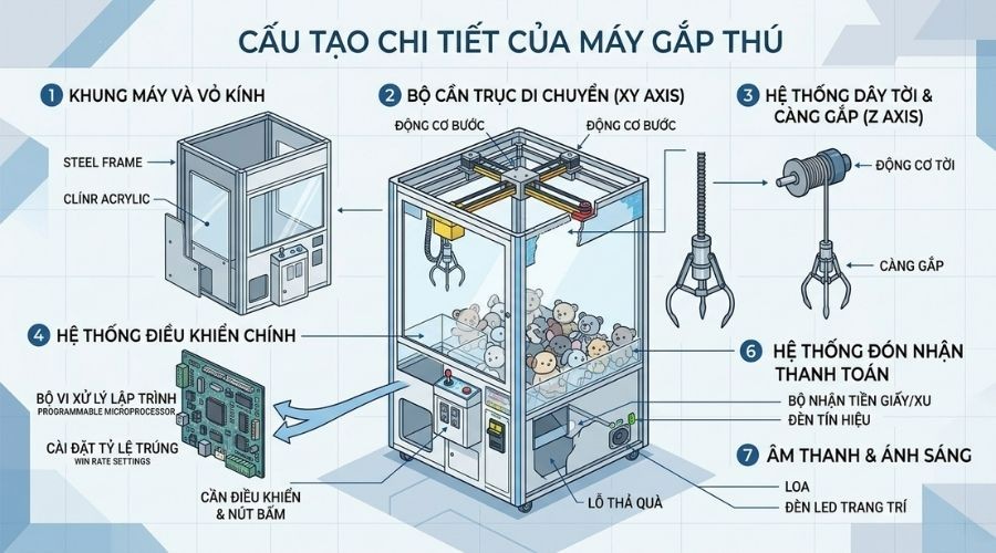 cấu tạo máy gắp thú