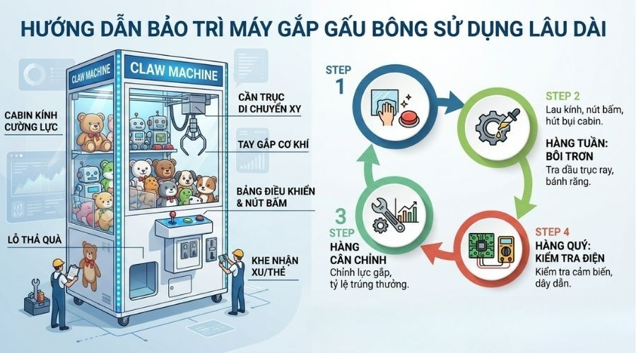 bảo trì máy gắp thú