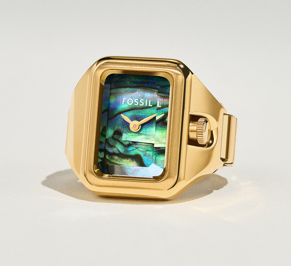 nhẫn đồng hồ Fossil mặt số bào ngư