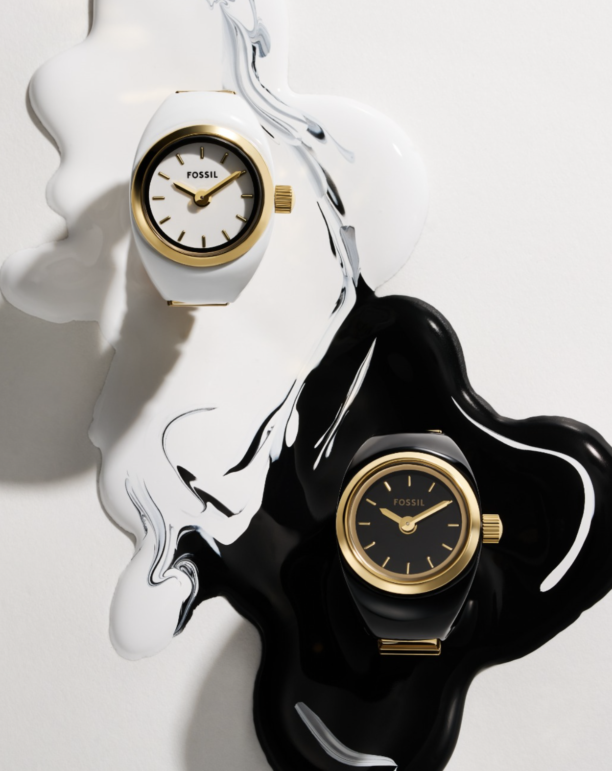 nhẫn đồng hồ Fossil tráng men