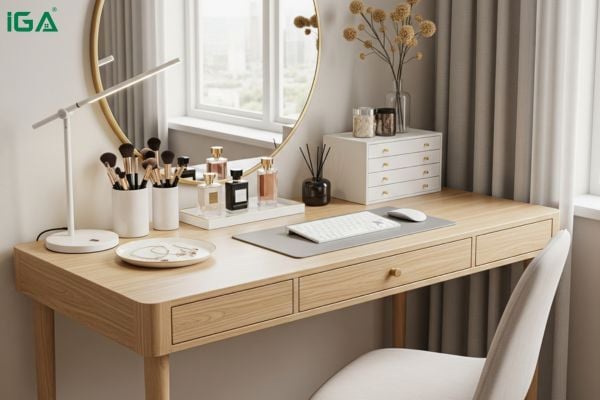 bàn trang điểm tích hợp bàn làm việc