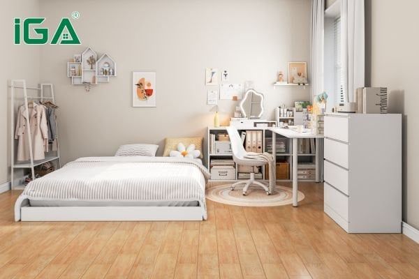 combo giường tủ bàn trang điểm gỗ MDF