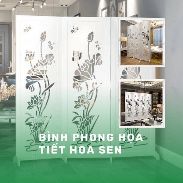 bình phong hoa sen