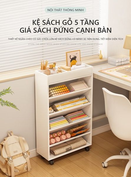 kệ sách gỗ đứng chéo