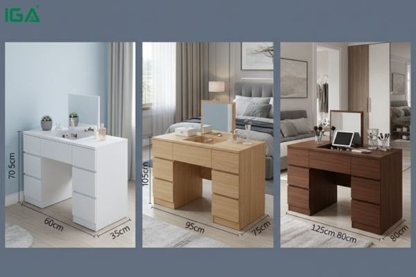 kích thước bàn trang điểm