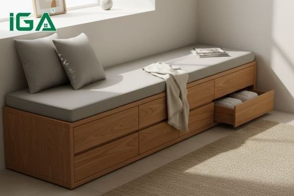 ghế băng dài phong cách Bắc Âu