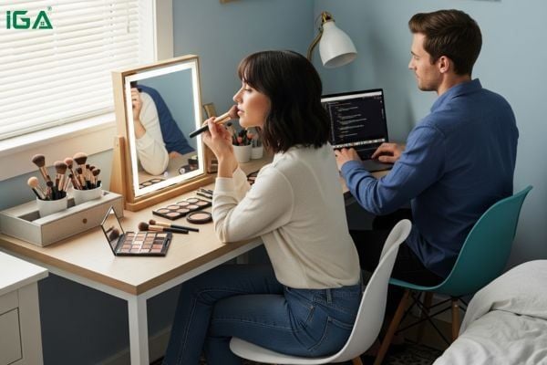 bàn trang điểm kết hợp bàn làm việc