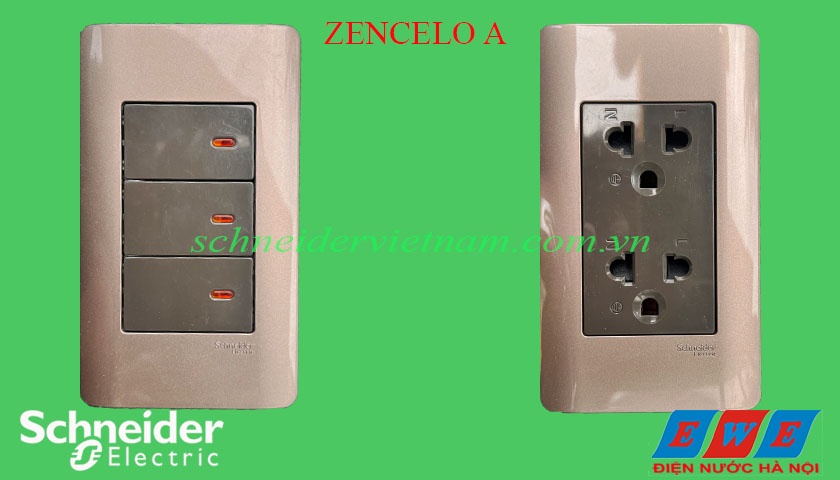 Công tắc ổ cắm Zencelo A chữ nhật, linh hoạt và hiện đại