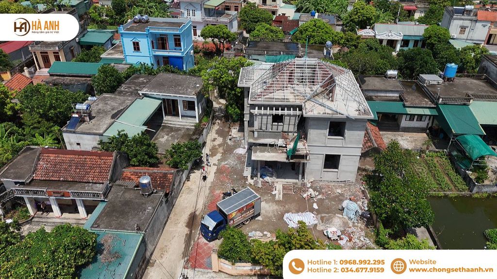 Hệ thống chống sét trực tiếp cho nhà mái Nhật gồm kim thu sét dây thoát và tiếp địa