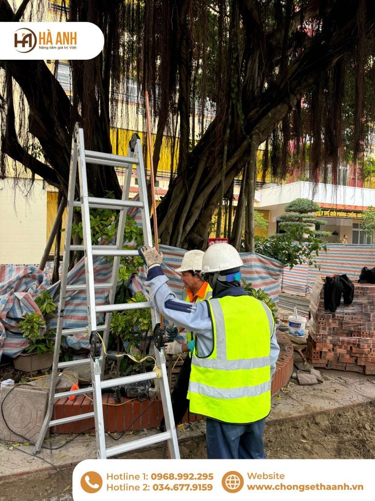 Đội ngũ Chống Sét Hà Anh thi công tiếp địa và chống sét cho công trình bệnh viện