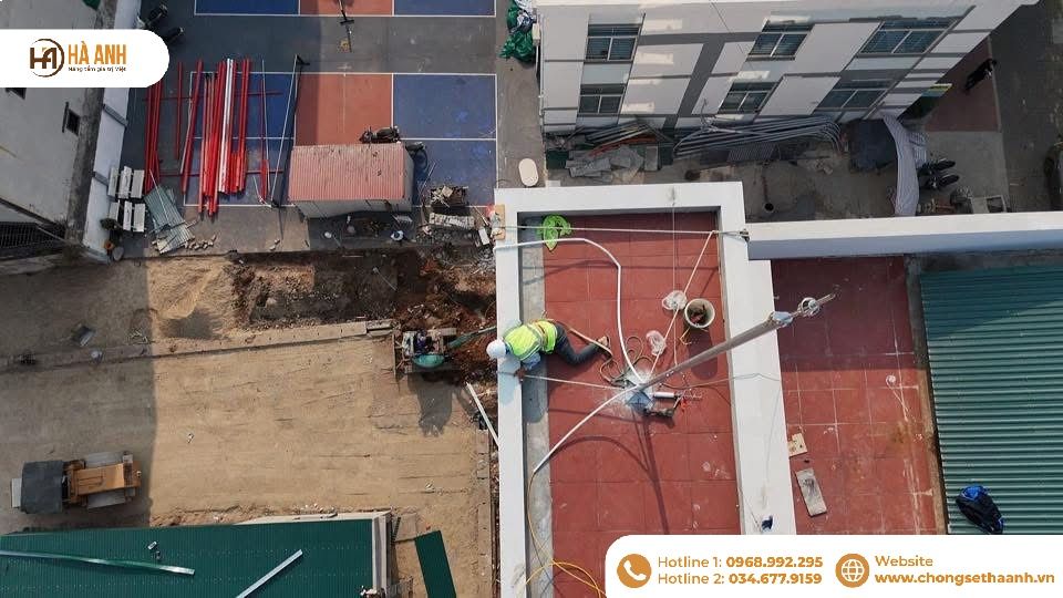 Lắp đặt kim thu sét Liva bán kính bảo vệ 51m cho kho lưu trữ ngân hàng