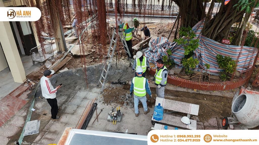 Đội ngũ Chống Sét Hà Anh thi công tiếp địa và chống sét cho công trình bệnh viện