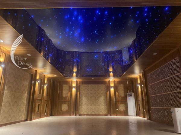 Trần sao phòng karaoke thi công trên nền thạch cao trắng kết hợp sợi quang cao cấp