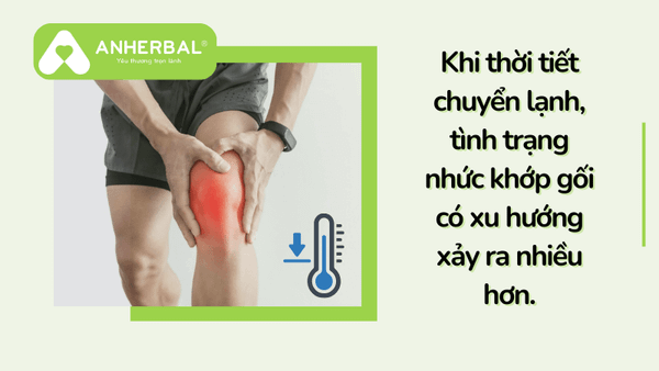 khi nhiệt độ giảm tình trạng đau khớp gối diễn ra nhiều hơn