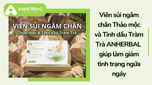 viên sủi ngâm chân tinh dầu tràm trà ANHERBAL giúp làm giam tình trạng ngứa ngáy