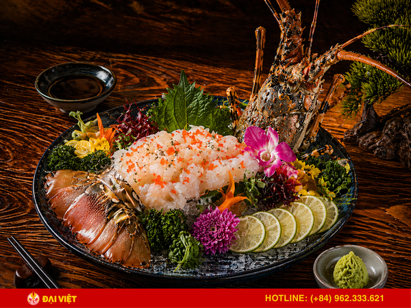 sashimi tôm hùm bông
