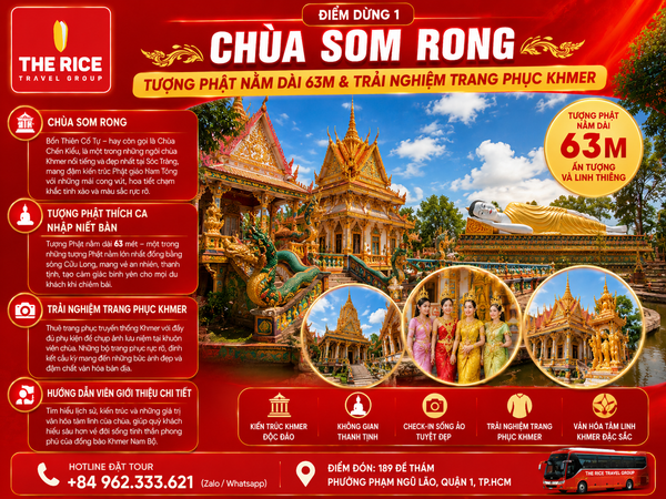 Khách có thể mặc những bộ trang phục truyền thống Khmer và chụp hình checkin tại chùa Som Rong