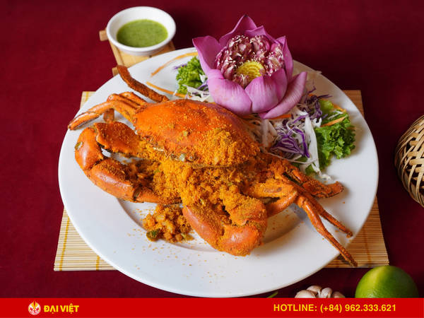 Salt and chili stir-fried Ca Mau crab at Dai Viet restaurant is meaty and has a rich flavor
