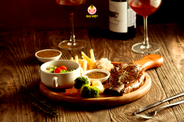 The beefsteak at Gao Dai Viet is incredibly visually appealing