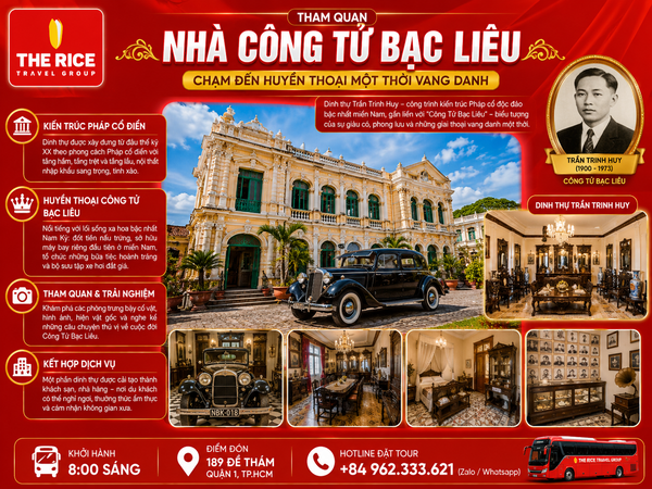 Du khách sẽ được tham quan nhà công tử Bạc Liêu