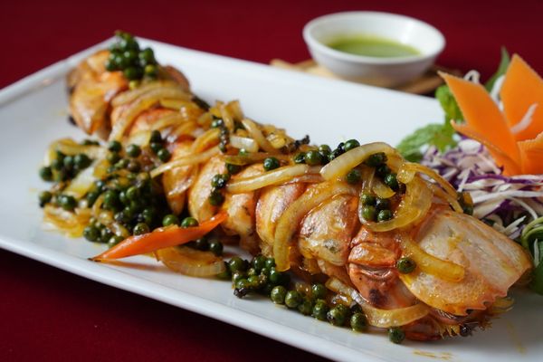 Pan-fried Giant Mantis Shrimp w/ Green Pepper