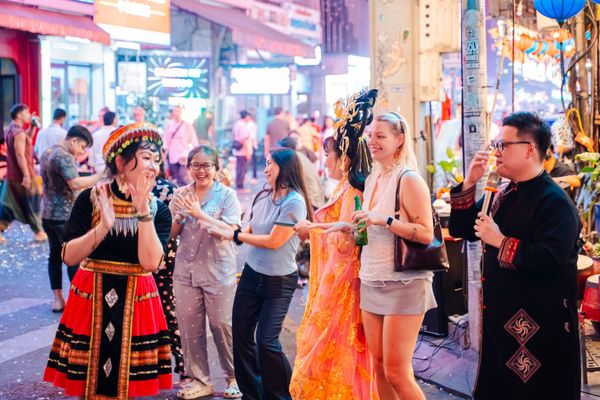 Visitors to Bui Vien Street can freely dance and groove to the music.