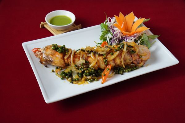 Pan-fried Giant Mantis Shrimp w/ Green Pepper