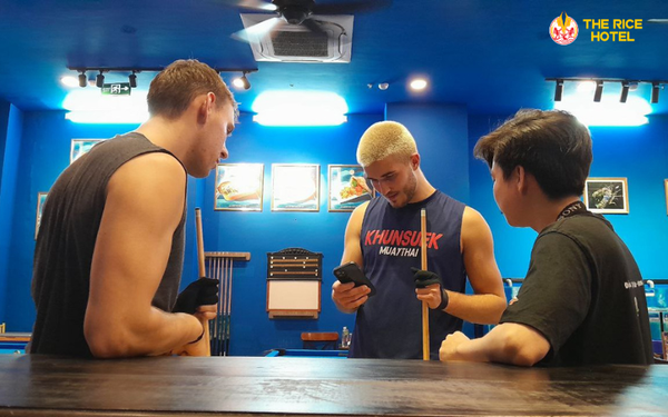 Dai Viet restaurant has a billiards table for customers to enjoy