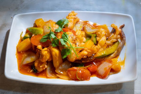 Mực lá xào chua ngọt