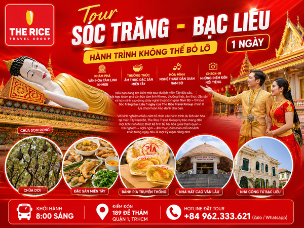 Trải nghiệm tour Sóc Trăng - Bạc Liêu trong 1 ngày cùng The Rice Travel Group