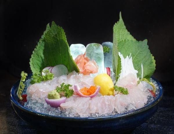 Green/red Parrotfish sashimi
