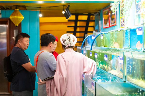 Hồ hải sản tươi sống trong khuôn viên 131 Bùi Viện