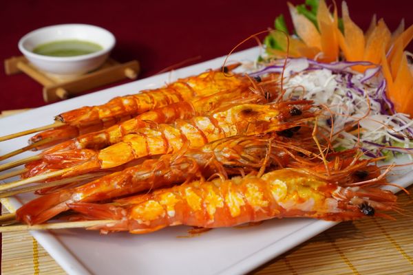 Grilled Tiger Prawns with Chill Salt